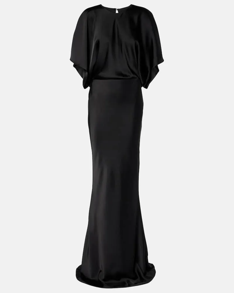 Norma Kamali Robe Obie aus Satin Schwarz