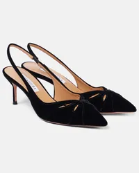 Aquazzura Slingback-Pumps Moves 65 aus Veloursleder Schwarz