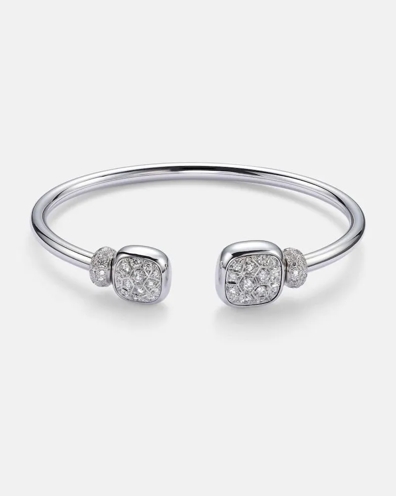 Pomellato Armreif Nudo aus 18kt Weißgold mit Diamanten und Topas Weiß