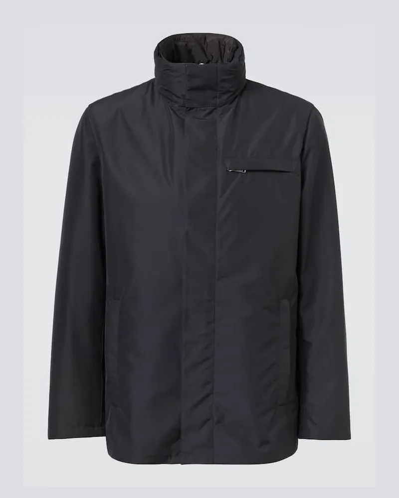 Prada Trainingsjacke aus Re-Nylon Schwarz