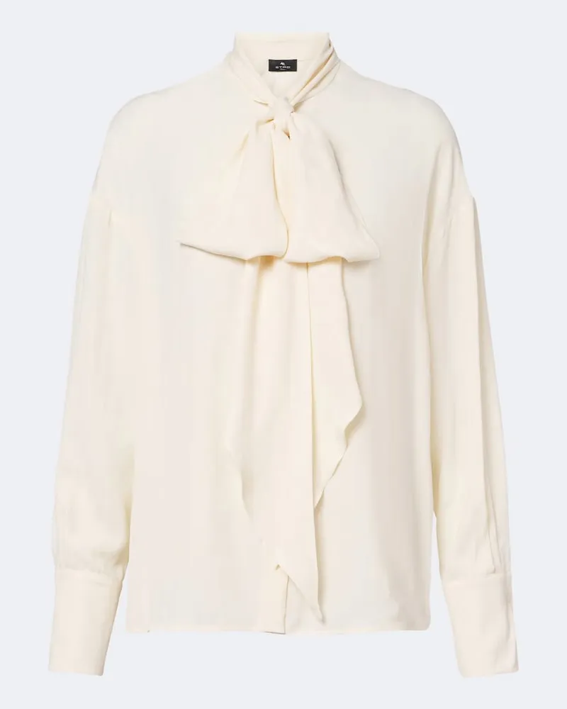Etro Schluppenbluse aus Georgette Weiß