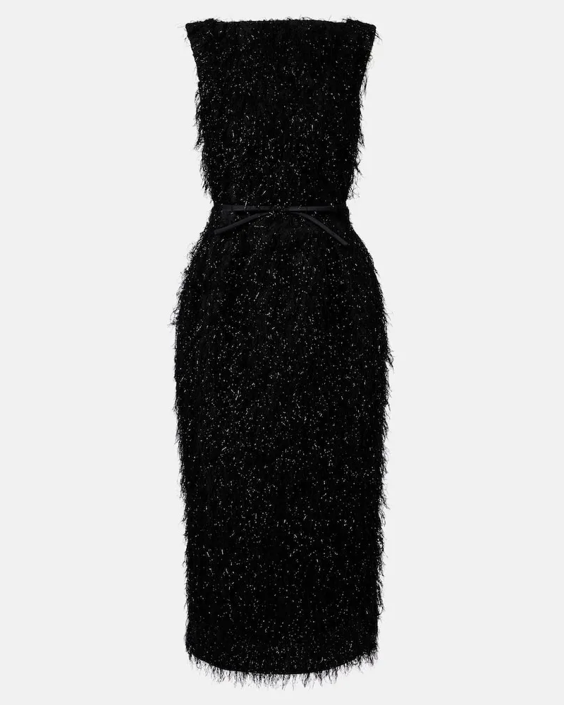 Erdem Midikleid aus Fil Coupé Schwarz