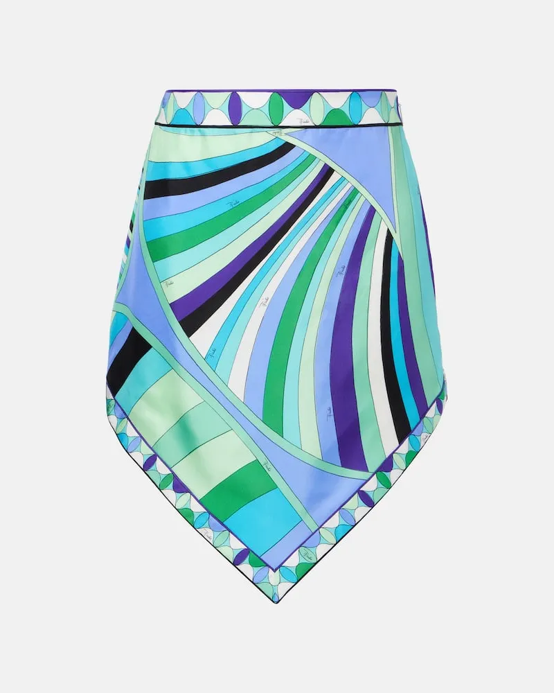 Emilio Pucci Minirock Iride aus Seide Blau
