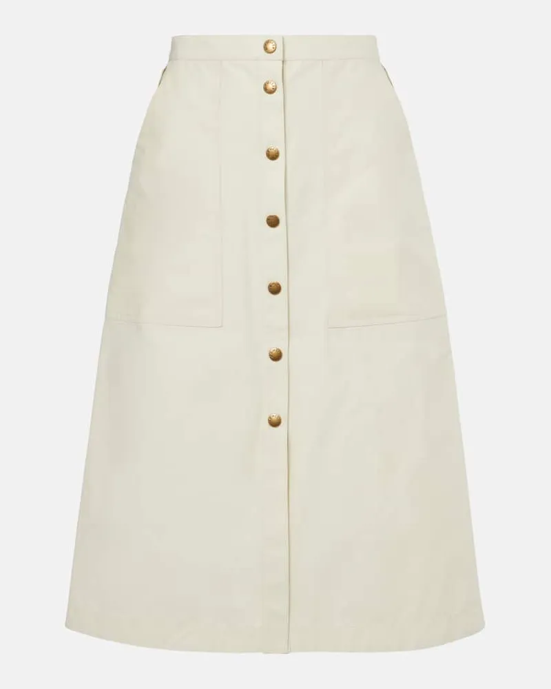 Moncler Midirock aus Twill Weiß