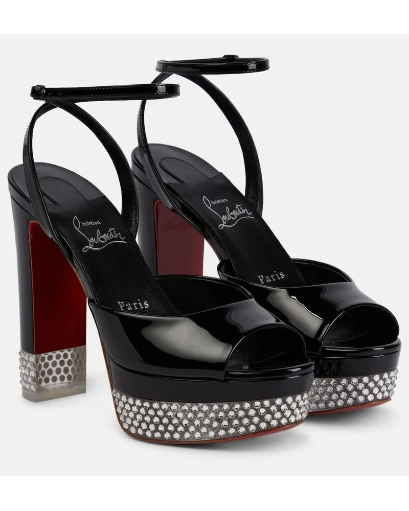 Christian Louboutin Verzierte Sandalen Cassandrina Alta 130 Schwarz