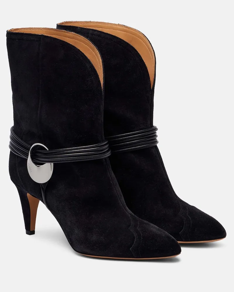 Isabel Marant Ankle Boots Dytho aus Veloursleder Schwarz