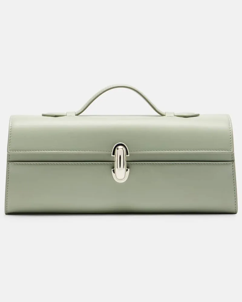 SAVETTE Tote Bag Slim Symmetry aus Leder Grün