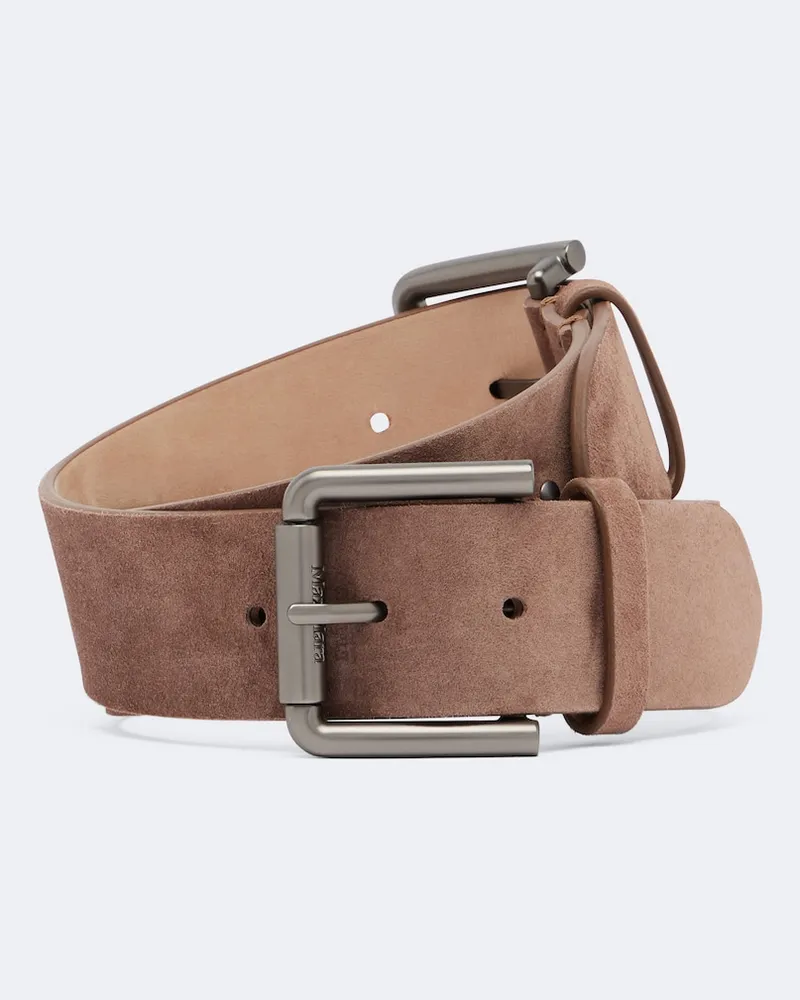 Max Mara Gürtel aus Veloursleder Beige