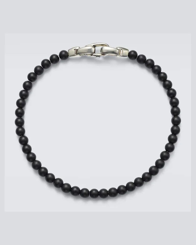 David Yurman Armband Spiritual Beads aus Onyx mit Sterlingsilber Schwarz