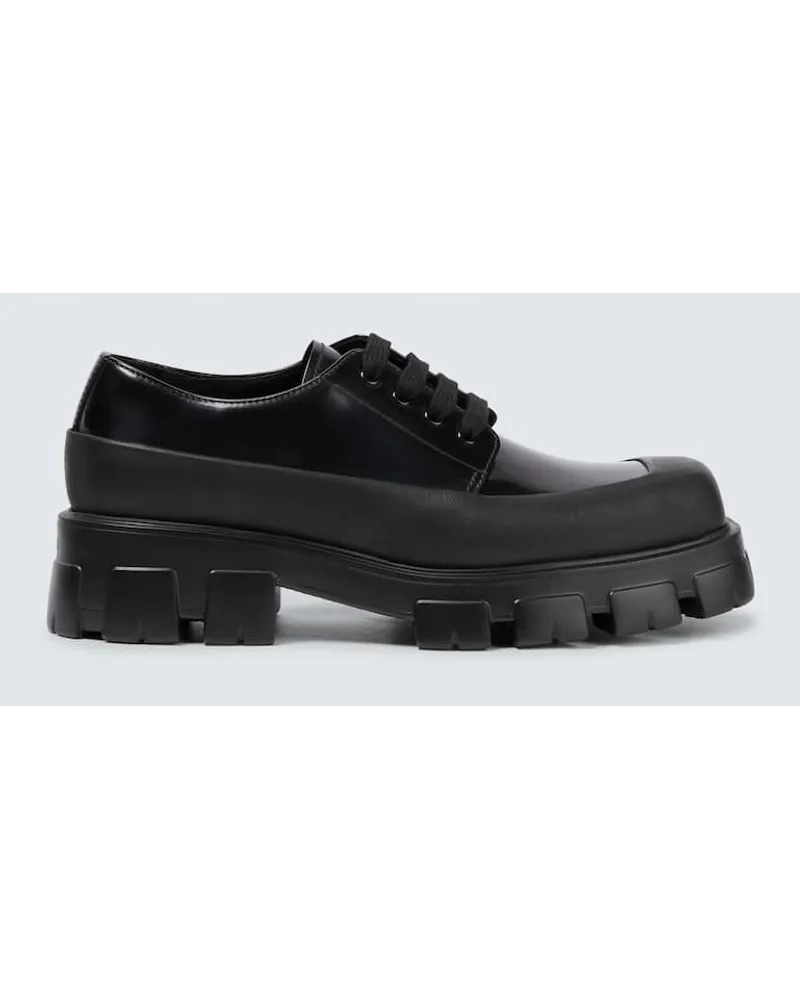 Prada Schnürschuhe aus Leder Schwarz
