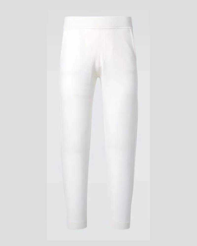 ALLUDE Jogginghose aus Wolle und Kaschmir Weiß