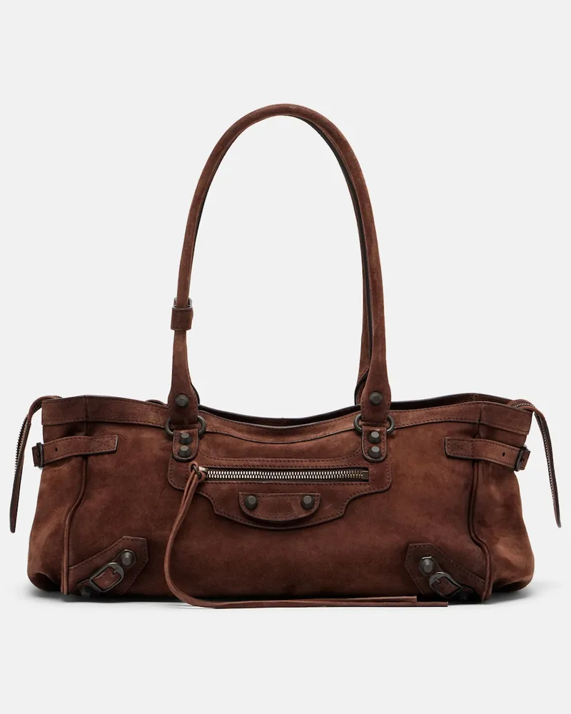 Balenciaga Schultertasche Le City East-West Small Braun