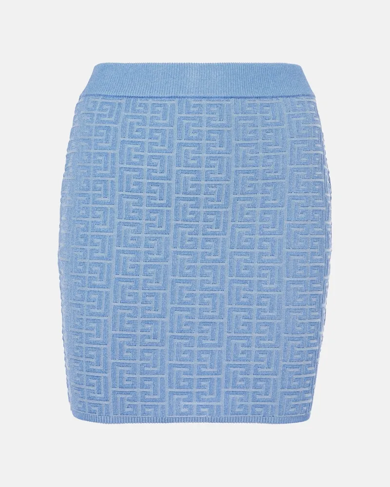 Balmain Minirock Monogram Blau