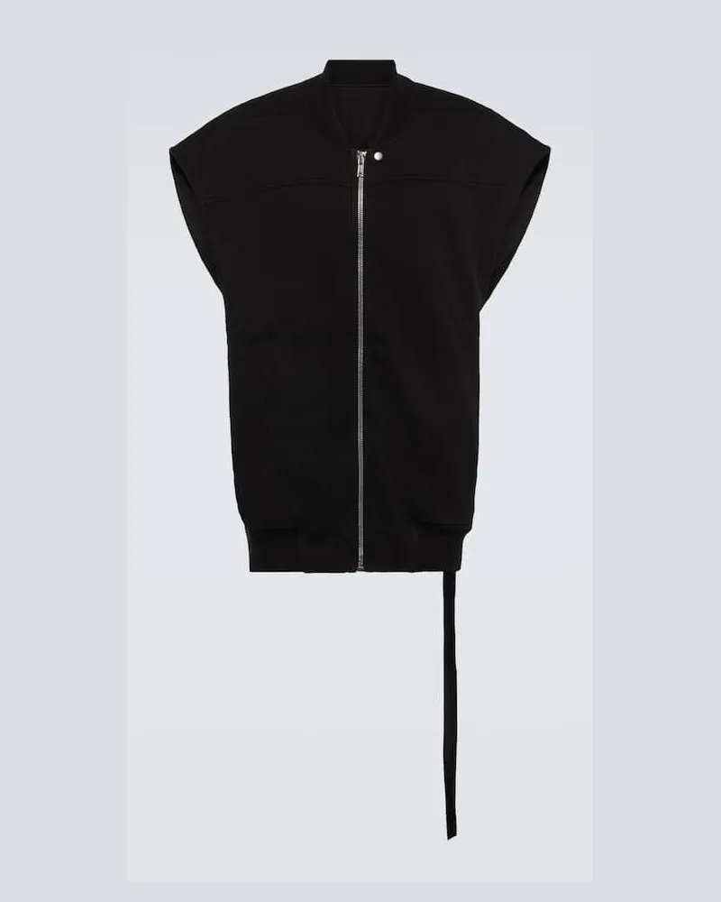 Rick Owens Oversize-Weste aus Baumwoll-Jersey Schwarz