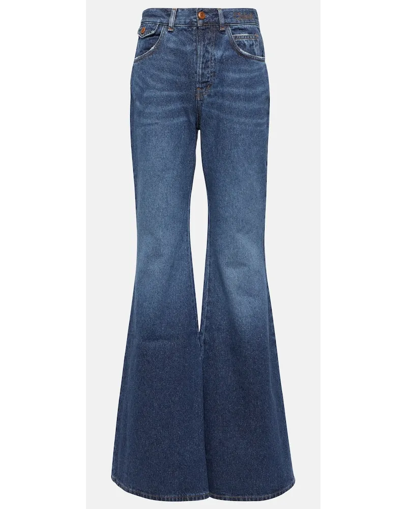 Chloé Chloe High-Rise Flared Jeans Blau