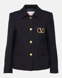 Valentino Garavani Jacke VLogo Signature aus Tweed Blau