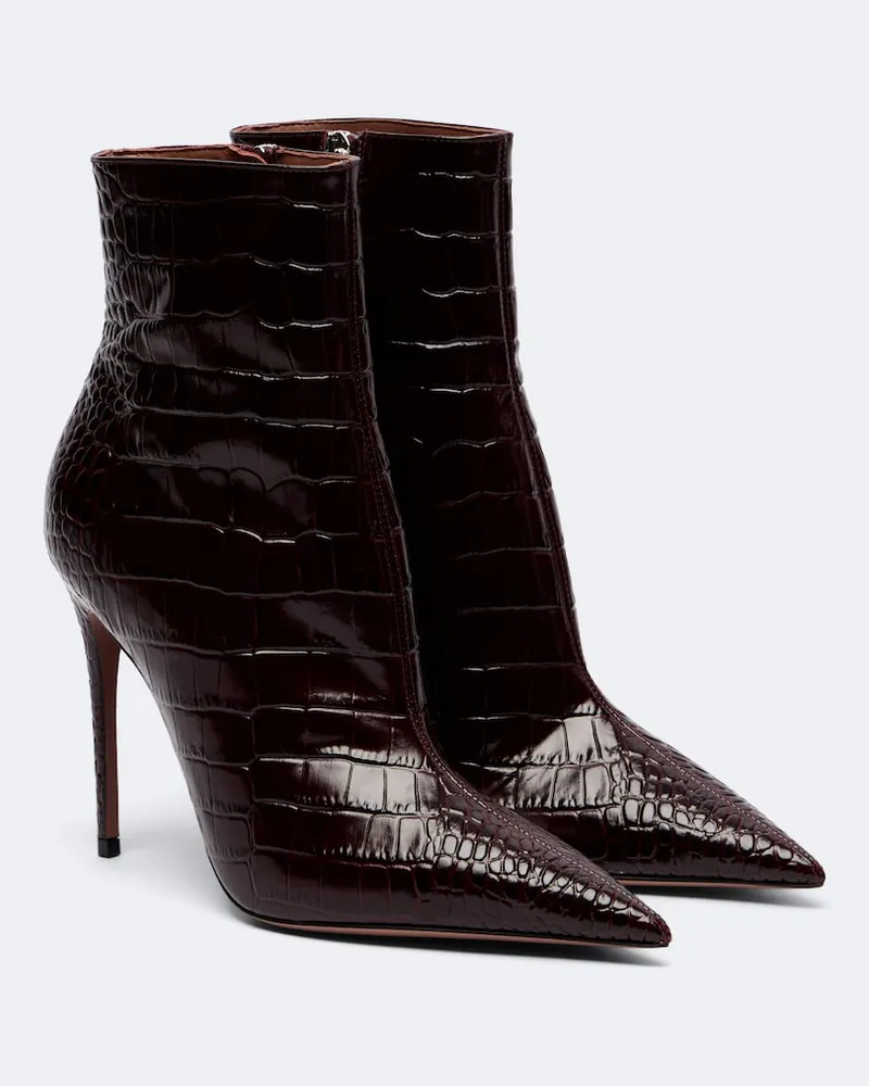 Paris Texas Ankle Boots Vera aus Leder Burgunderrot