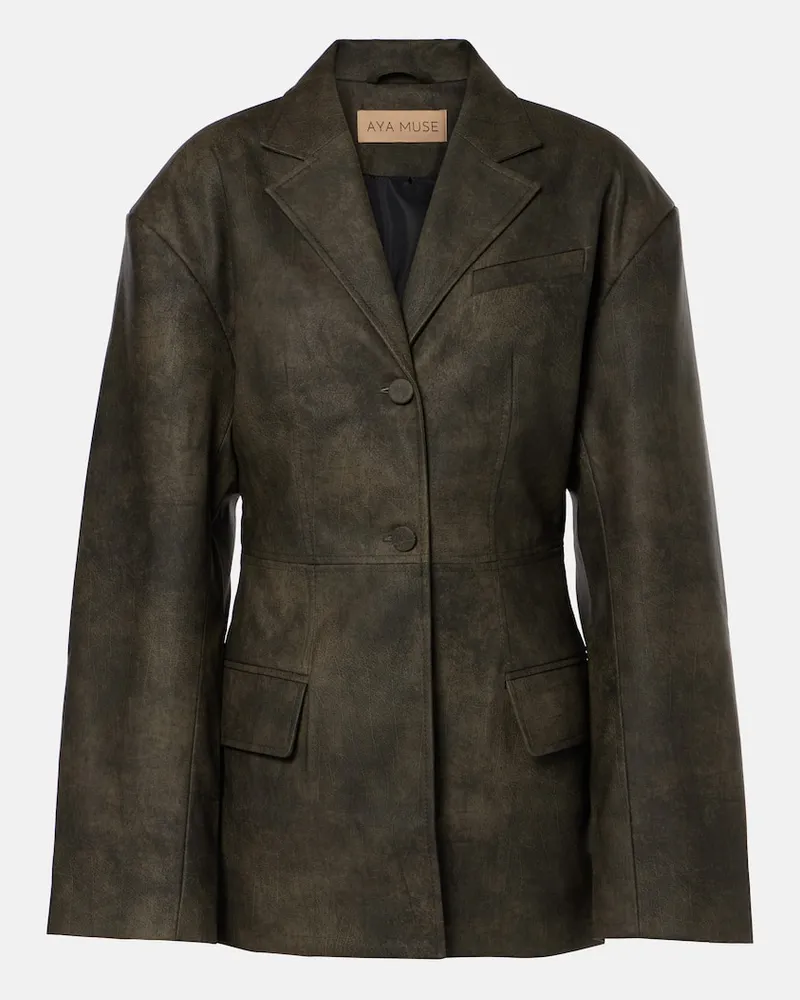 Aya Muse Jacke Kaya aus Lederimitat Grau