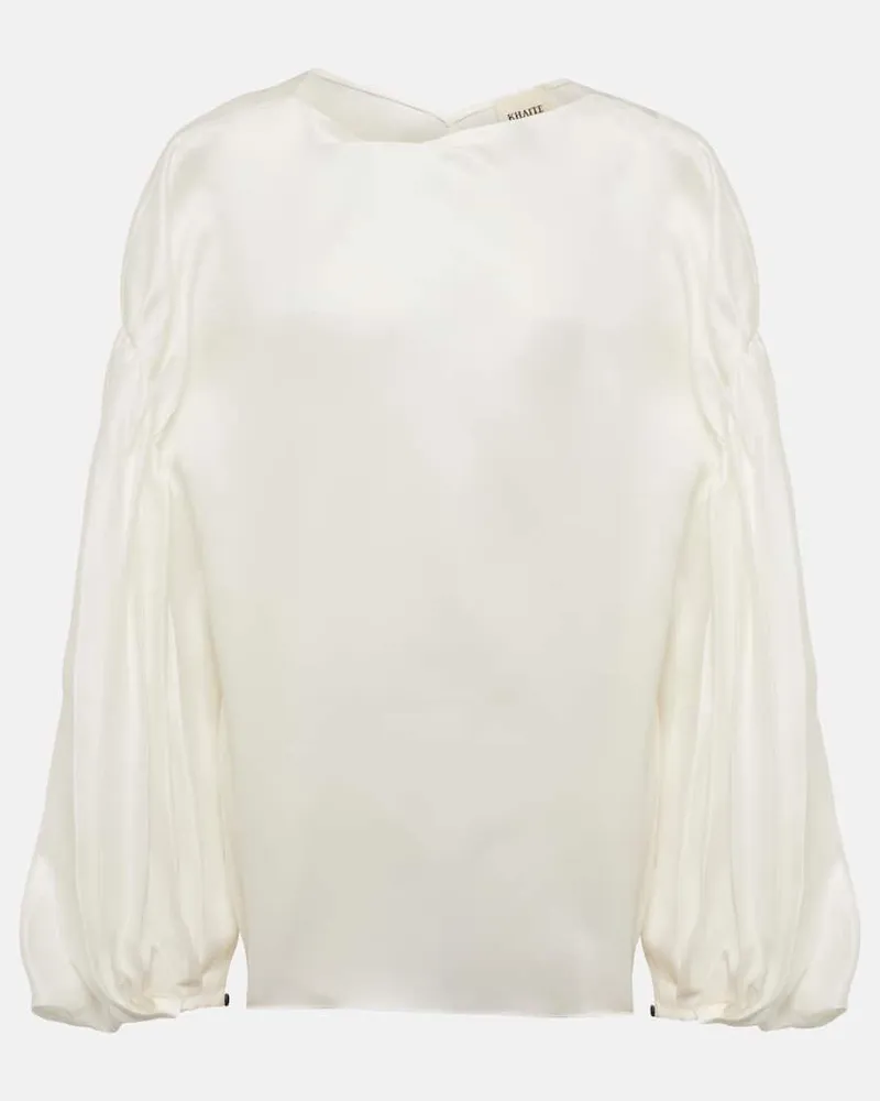 KHAITE Bluse Quico aus Seide Weiß