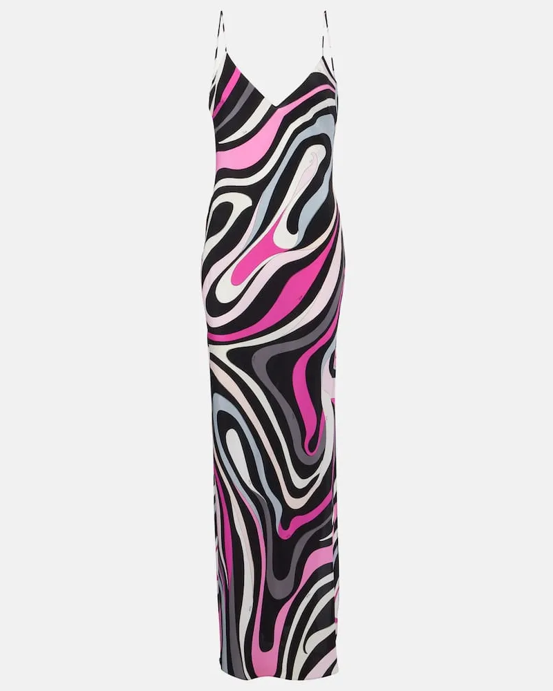 Emilio Pucci Slipdress Marmo aus Crêpe de Chine aus Seide Rosa