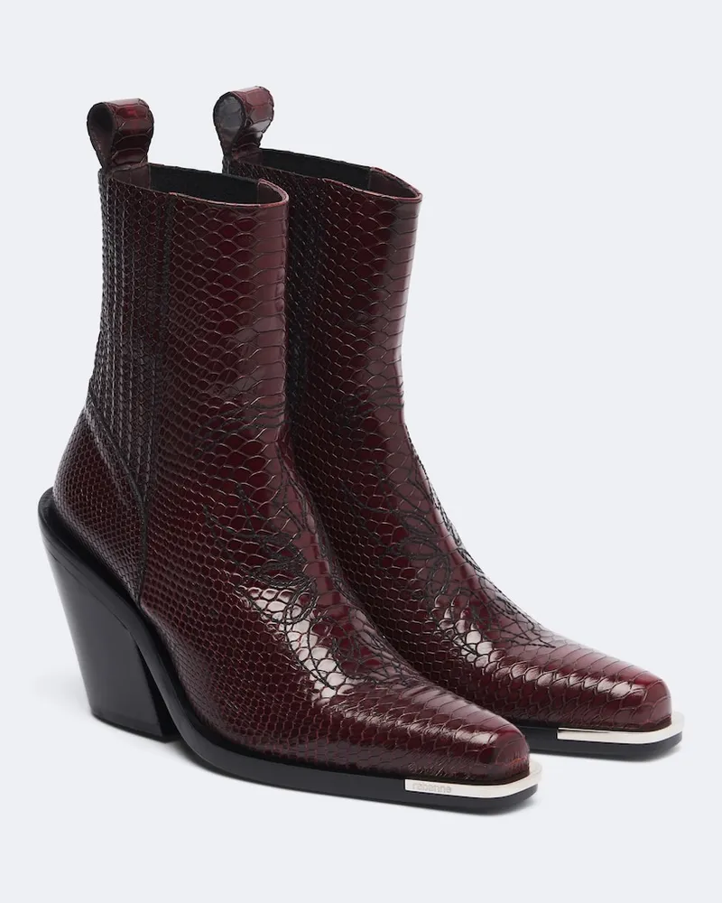 Paco Rabanne Cowboyboots aus Leder Burgunderrot