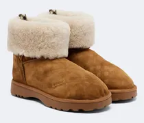 Ankle Boots aus Veloursleder mit Shearling