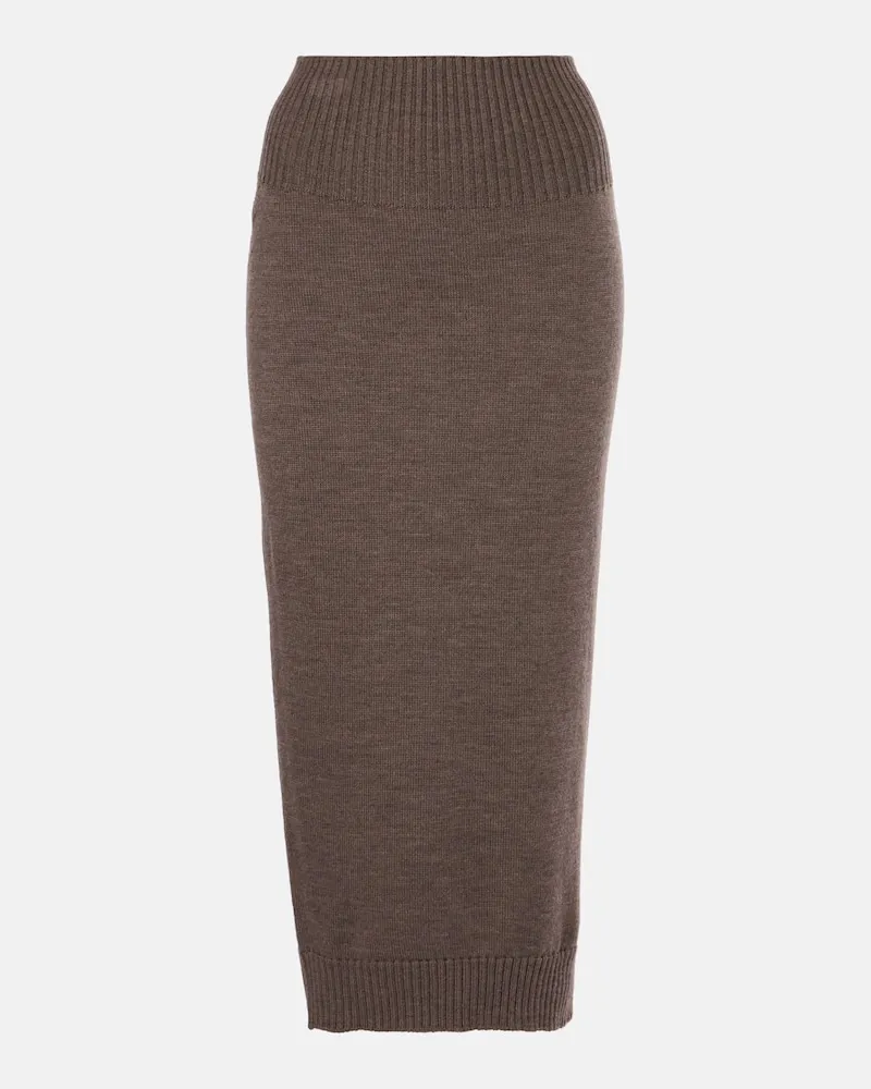 Max Mara Midirock Melk aus Schurwolle Braun