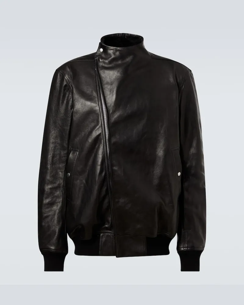 Rick Owens Lederjacke Hollywood Flight Schwarz