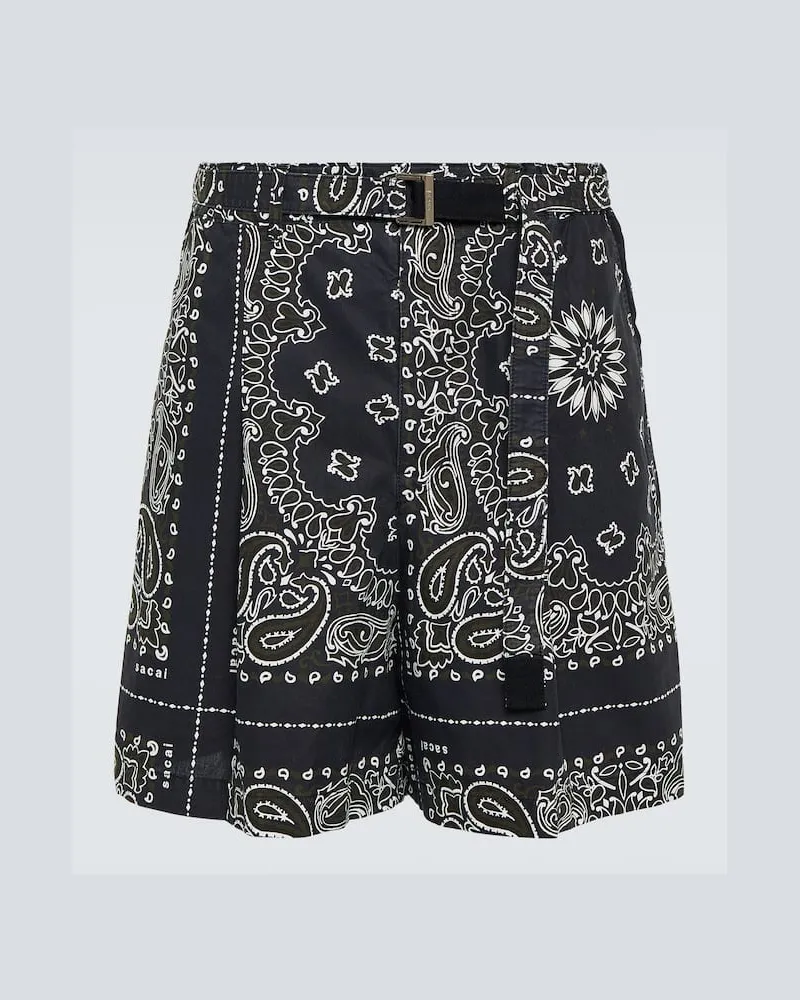 Sacai Shorts aus Baumwollpopeline Multicolor