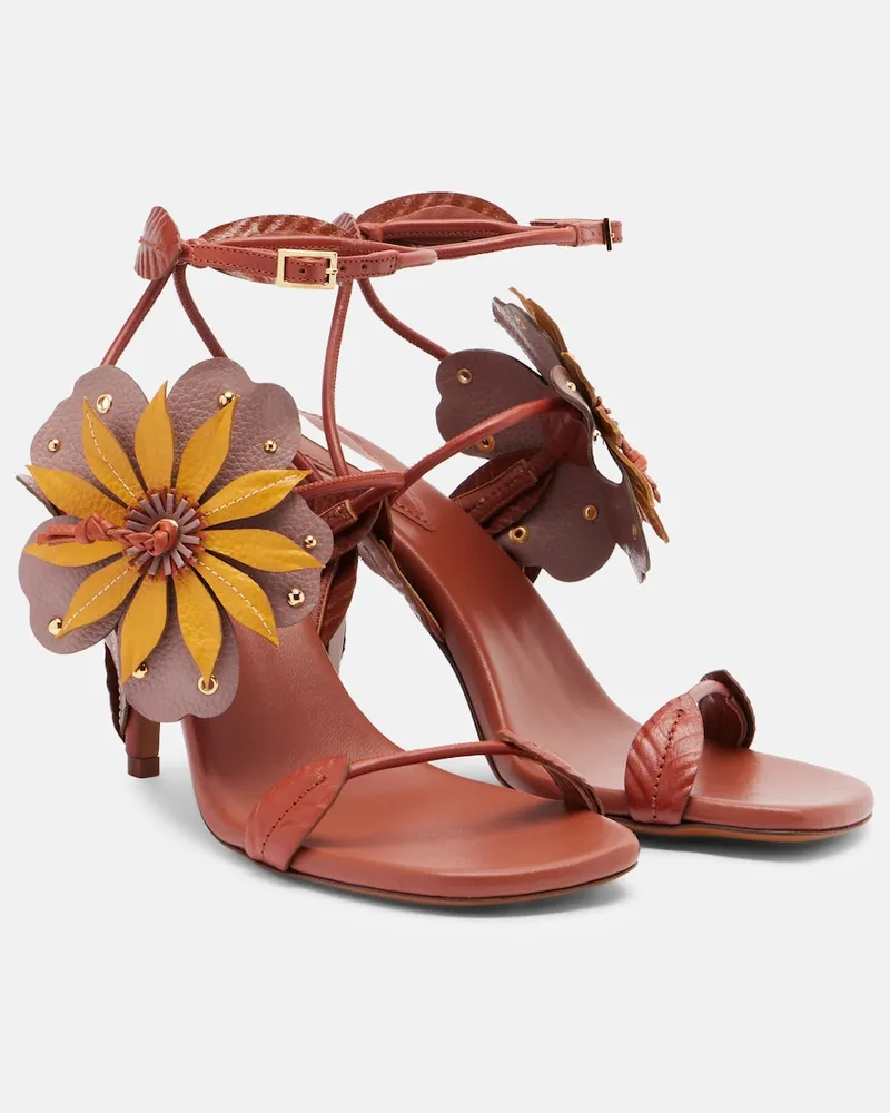 Zimmermann Sandalen Brightside aus Leder Braun