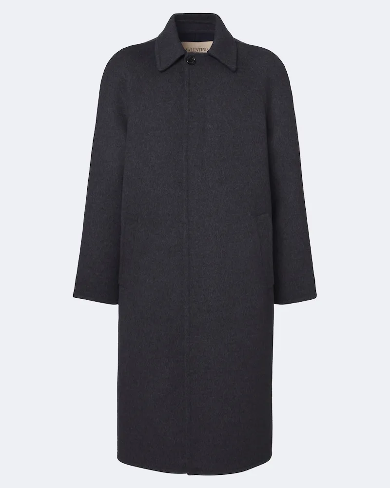 Valentino Garavani Mantel aus Wolle und Seide Grau