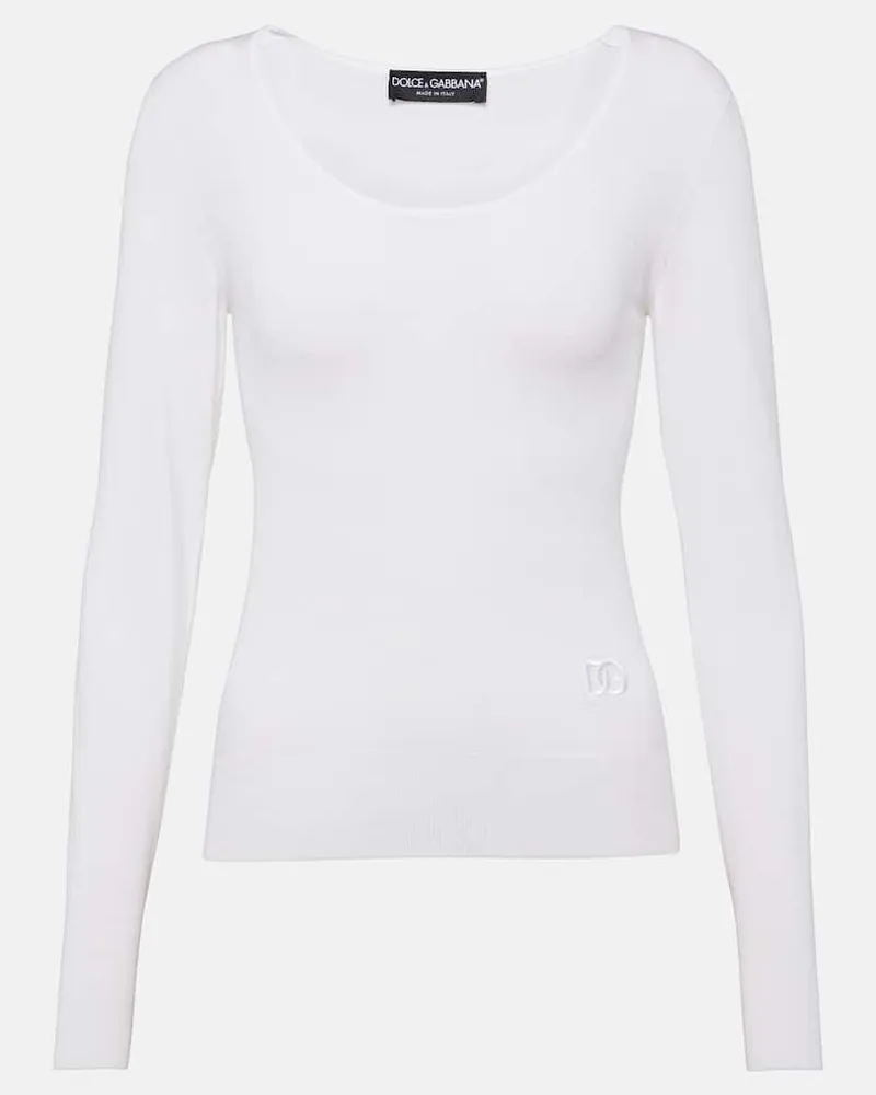Dolce & Gabbana Pullover aus einem Seidengemisch Weiß