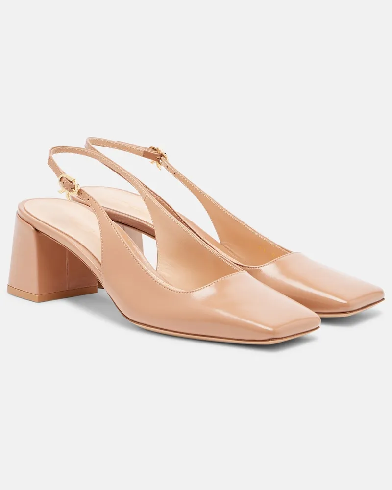 Gianvito Rossi Slingback-Pumps Freeda 55 aus Lackleder Beige