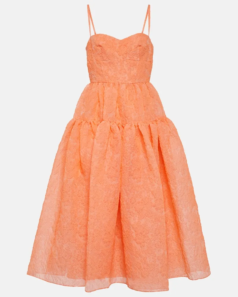 Erdem Midikleid Abelia aus Organza Orange