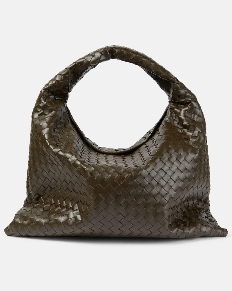 Bottega Veneta Schultertasche Hop Large aus Leder Grün
