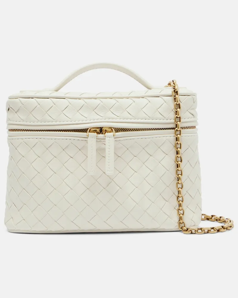 Bottega Veneta Schultertasche Intrecciato aus Leder Weiß