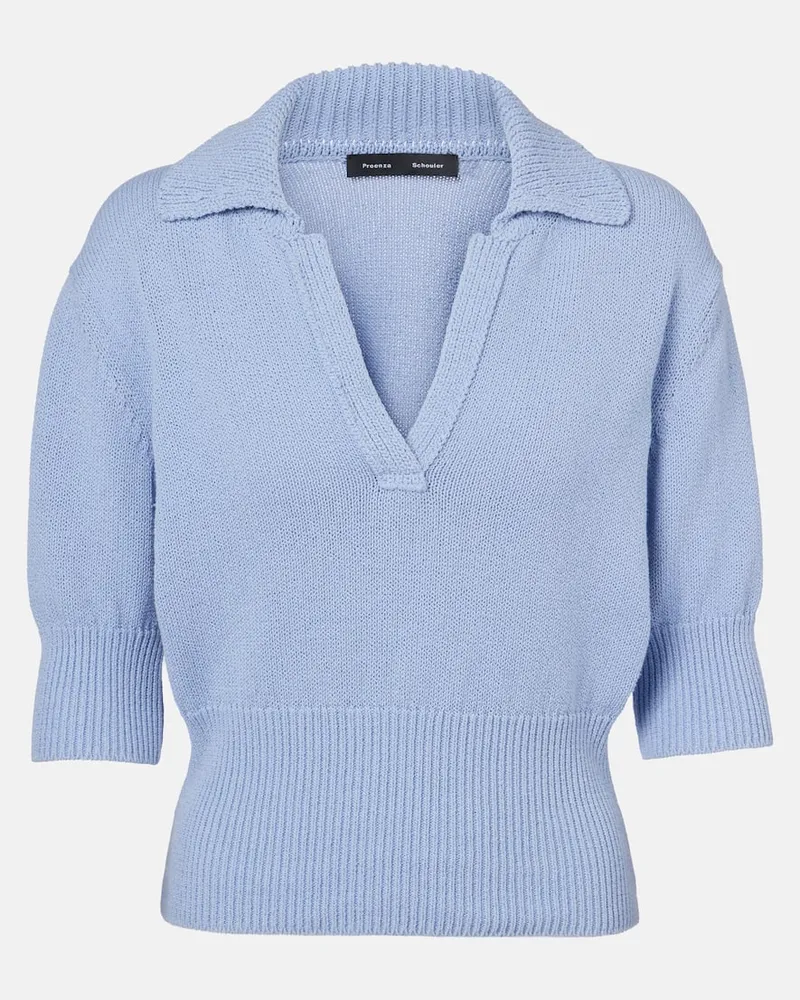 Proenza Schouler Polohemd Reeve aus Strick Blau