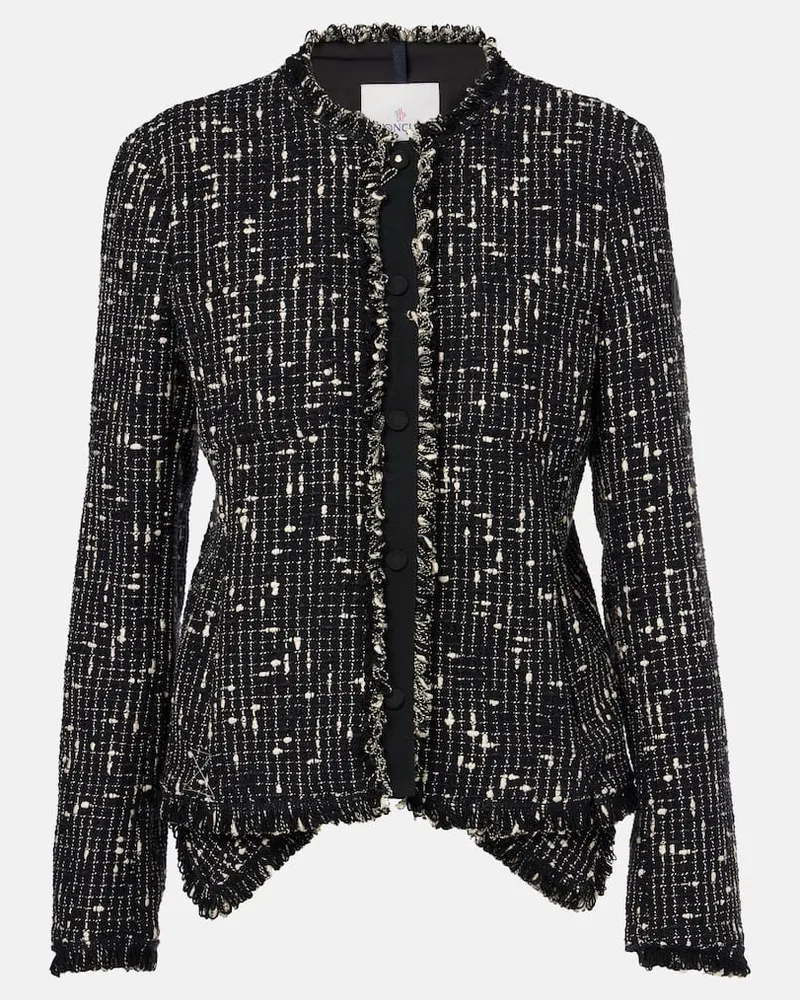 Moncler Jacke Verneuil aus Tweed Schwarz