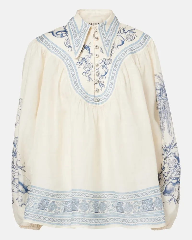 ALEMAIS Alémais Bedruckte Bluse Villa Velvet Weiß
