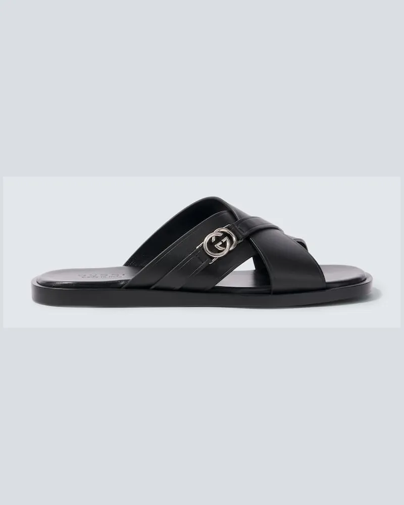 Gucci Sandalen aus Leder Schwarz
