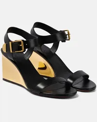 Chloé Chloe Wedge-Sandalen Rebecca aus Leder Schwarz