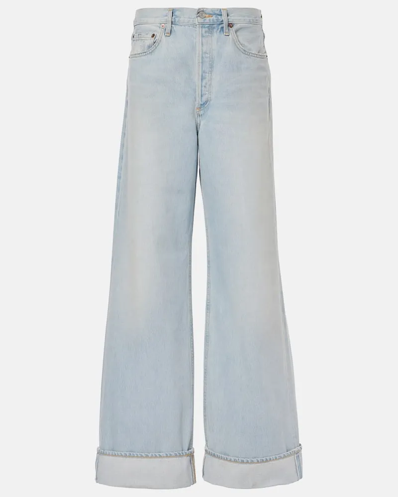 AGOLDE High-Rise Wide-Leg Jeans Dame Blau