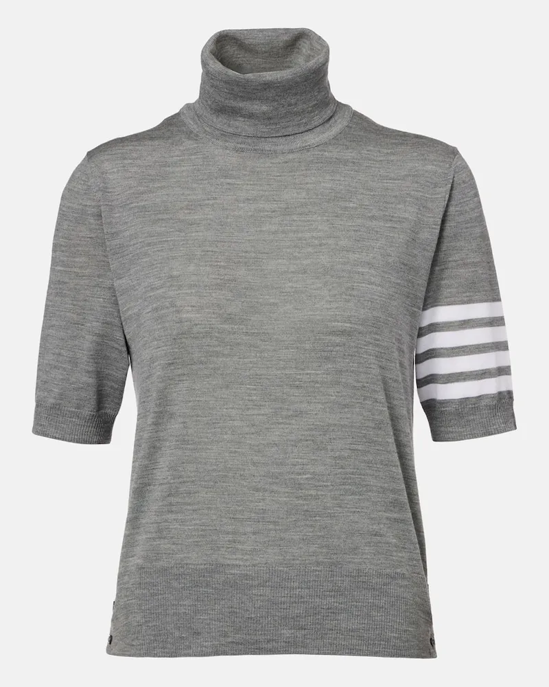 Thom Browne Rollkragenpullover 4-Bar aus Wolle Grau