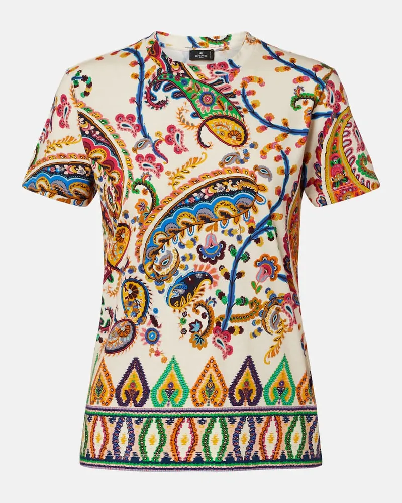 Etro Bedrucktes T-Shirt aus Baumwolle Multicolor