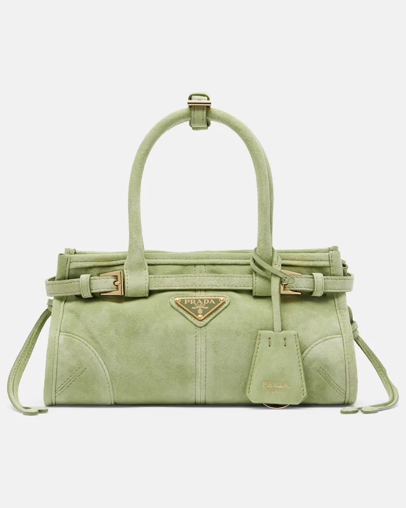 Prada Henkeltasche Prada Bonnie Mini aus Veloursleder Grün