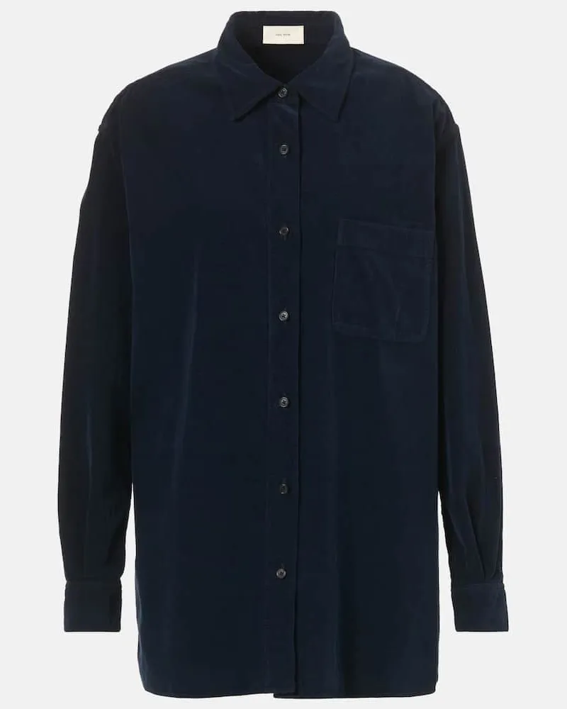 The Row Hemd Nesson aus Baumwoll-Cord Blau
