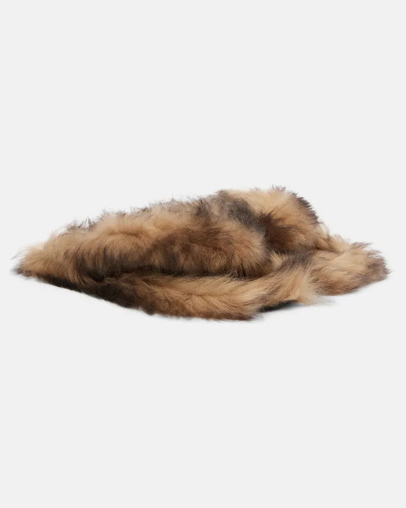 Dolce & Gabbana Sandalen aus Shearling Braun