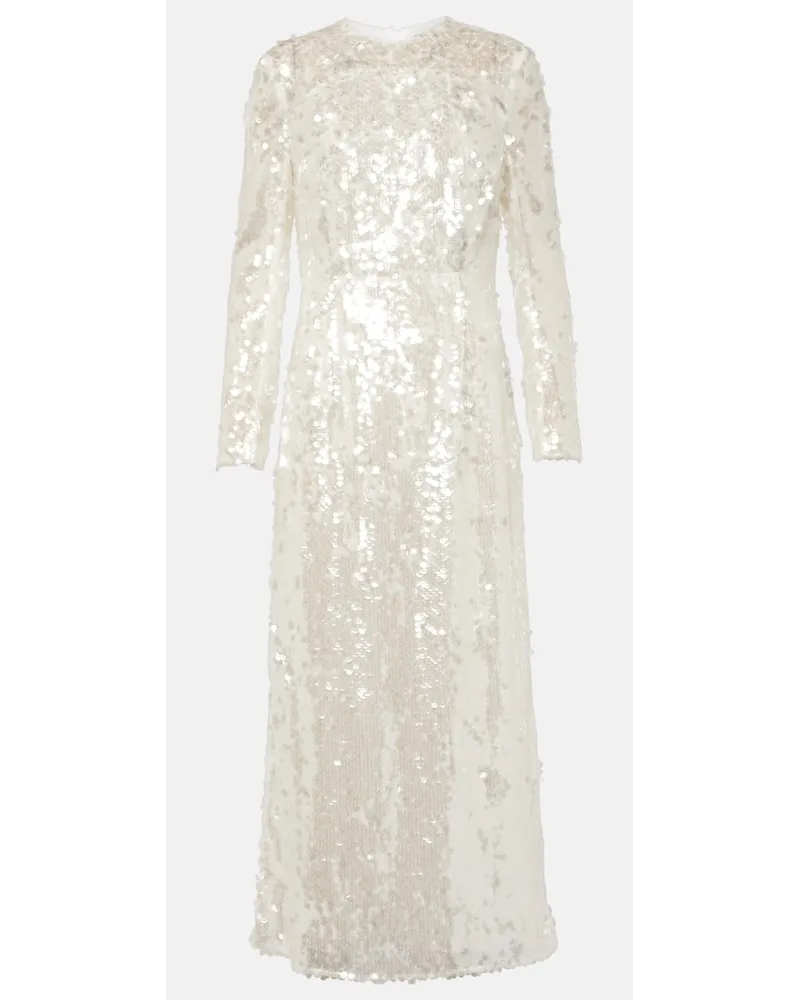 EMILIA WICKSTEAD Bridal Robe Amiria mit Pailletten Weiss