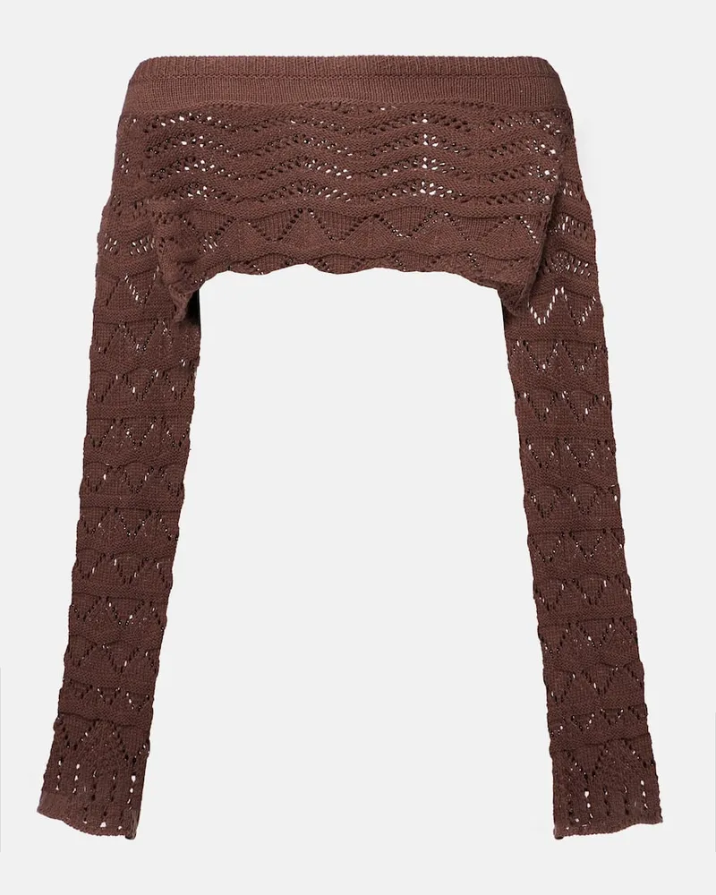 BANANHOT Cropped-Top Helena aus Häkelstrick Braun