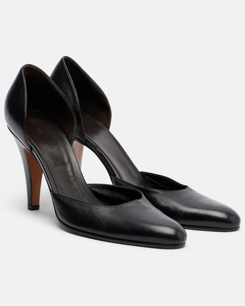 The Row Pumps Ornella D'Orsay aus Leder Schwarz